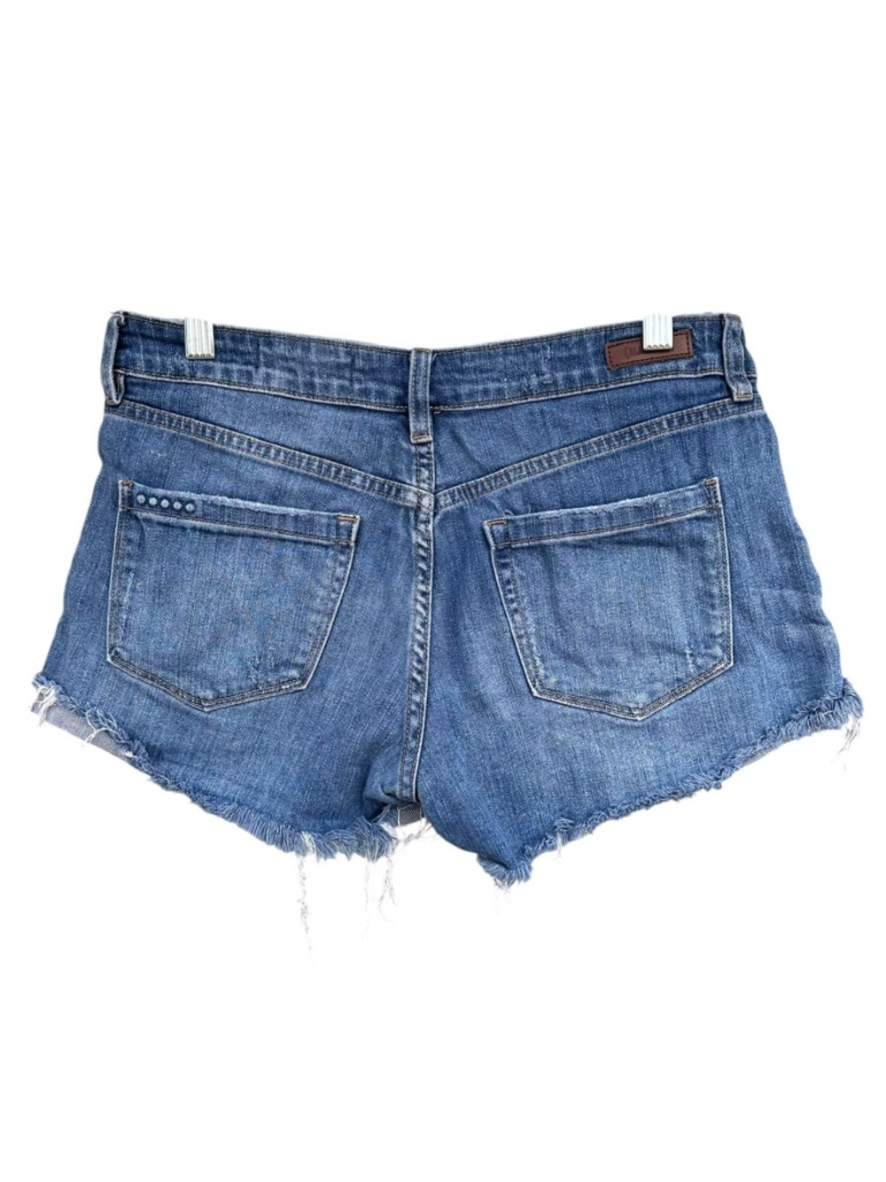 Blank NYC The Fulton Roll Up Distressed Denim Cutoff Raw Hem Shorts Size 26 - Picture 2 of 9
